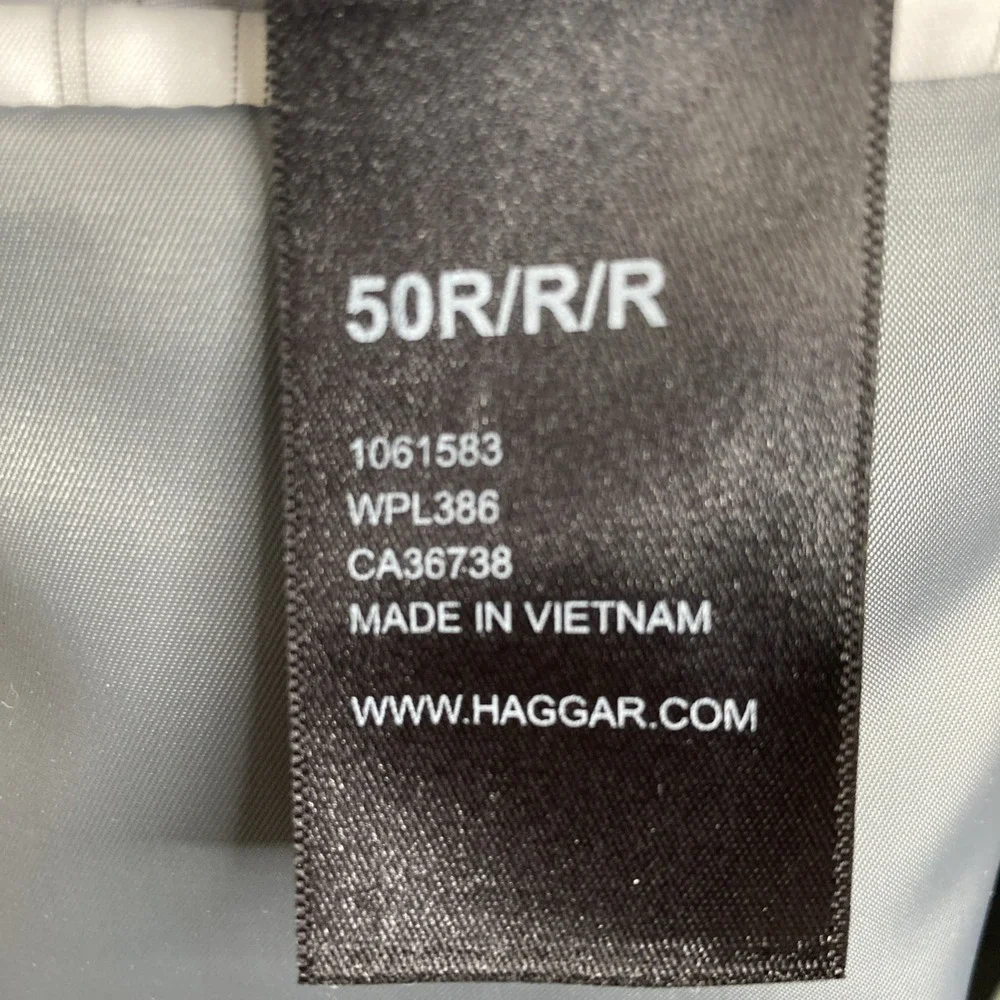 Haggar Suit Mens 50R Gray 2 Button Polyester Rayon Pants 42W 30L